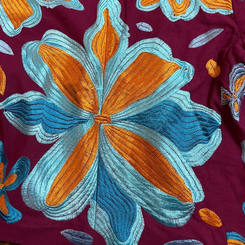 Anthropologie Woodstock Boho Cropped Embroidered Floral Blazer sz XS - Picture 11 of 11